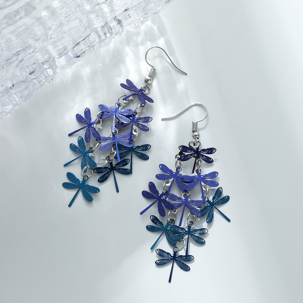 Wholesale Long Hollow Butterfly Iron Earrings